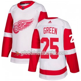 Detroit Red Wings Hockeydrakt Mike Grønn 25 2017-2018 Hvit Adidas Authentic - Herre